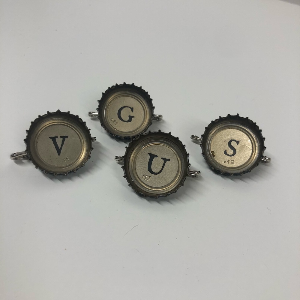 Letter Bottle Cap Pins